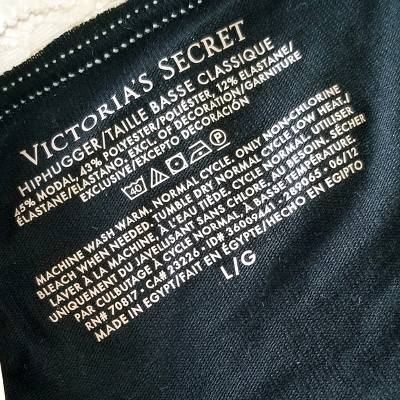 Victoria's Secret Vintage Lace Soft Cotton Modal Hiphugger Panty NWT Black - Picture 3 of 12